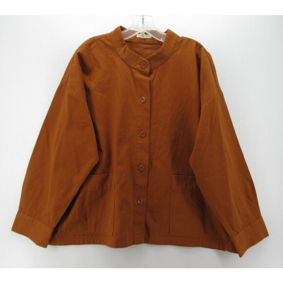 Eileen Fisher Jackets & Blazers - Eileen Fisher Jacket XL Barn Chore Coat Oversized Boxy Band Collar